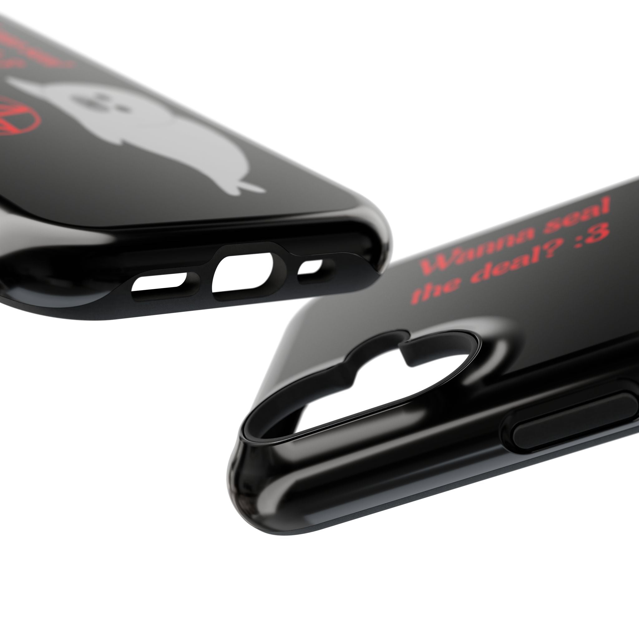 Phone Case — "Wanna Seal the Deal? :3" Cute Ghost Seal with Pentagram Impact-Resistant Cover